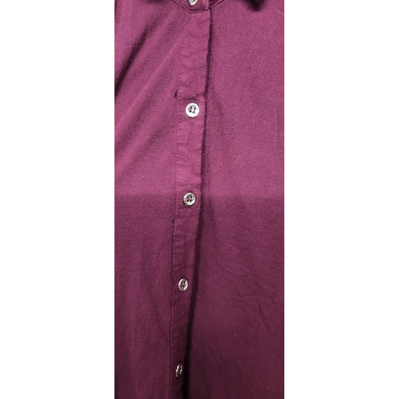 Iris Women Extra Large Red Tunic Embellished Sleeveless Hem Casual Button Up Top - Picture 3 of 4